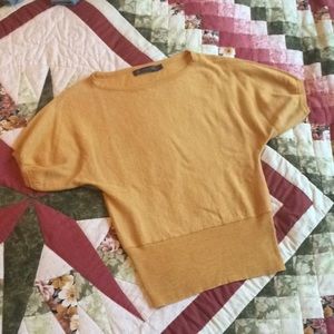 Short-sleeved merino wool sweater